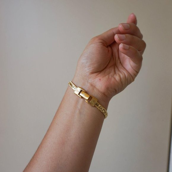 Vintage Napier gold herringbone bracelet - Picture 2 of 4